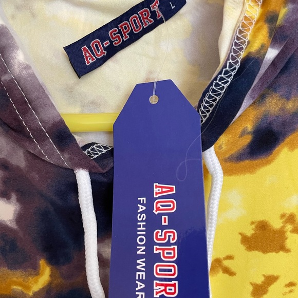 Yellow and Purple Tie-Dye Women's Leggings Set - Picture 2 of 3